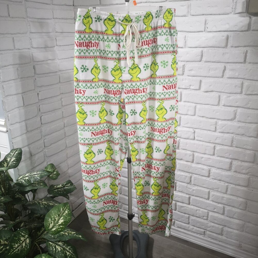 Grinch Men's Size Large Fleece Straight Legs Lounge Pants